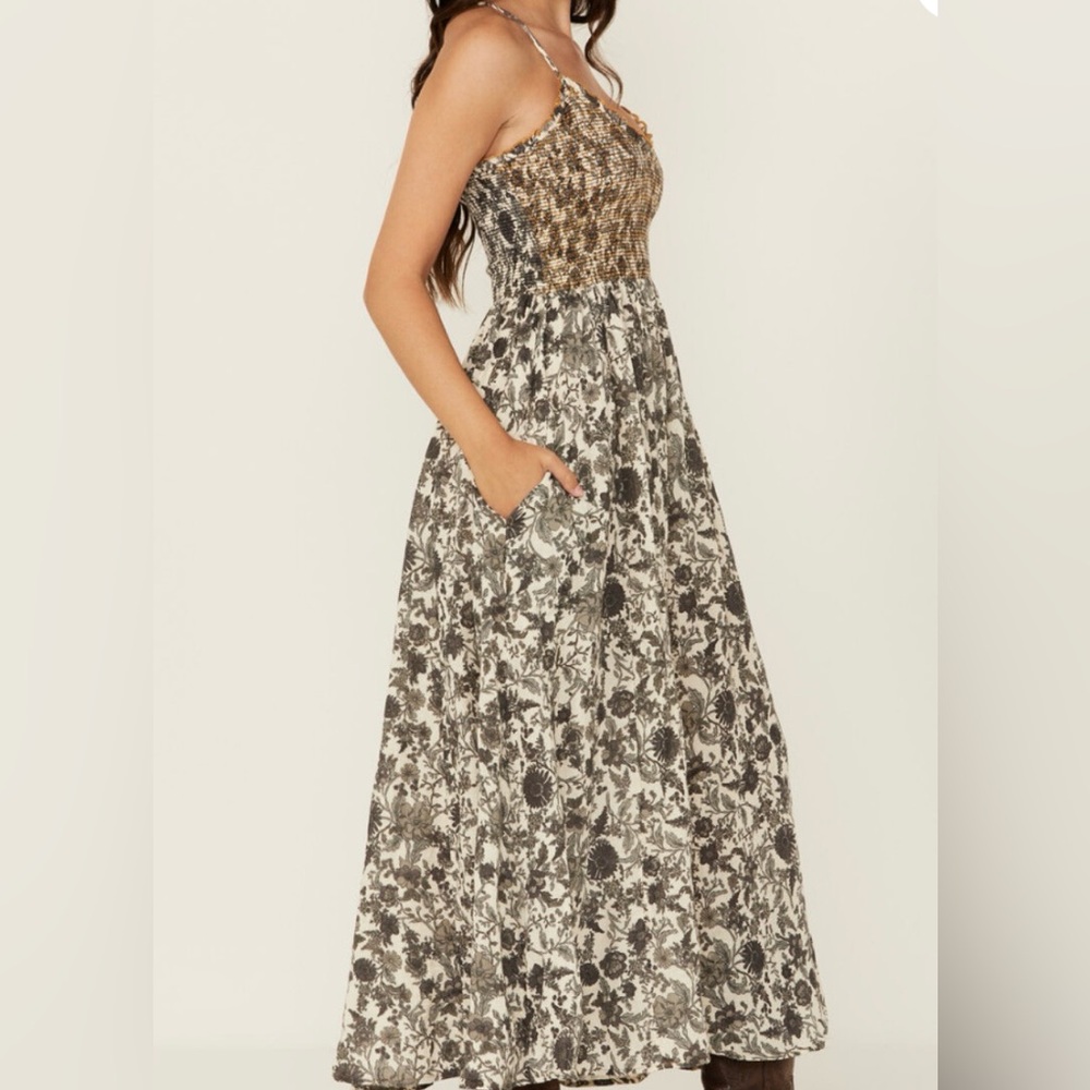 Free People Gold and Black Maxi Dress